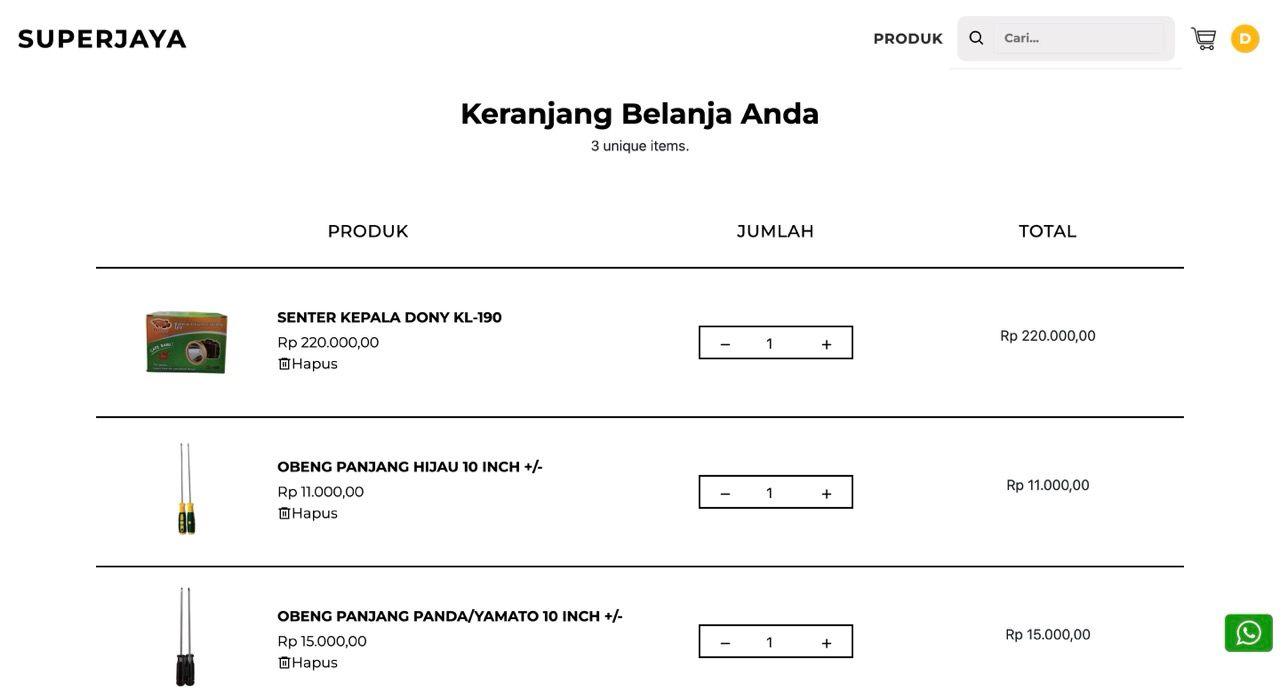 superjaya.id cart ui